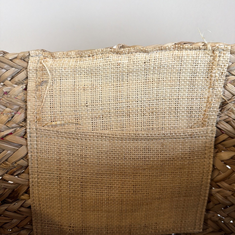 Lilly Pulitzer Large Woven Tote Bag, Gold Double Handles, Tassel Fringe, Open - Picture 10 of 15